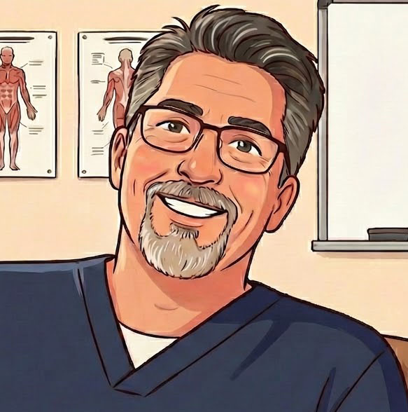 Dr. Professor Nurse Logan, a stylized portrait generated for the site. The real guy is Paul Logan, PhD, ACNP-BC.
